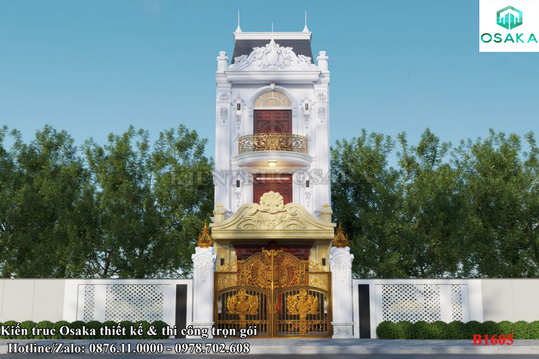 Thiết kế nhà ống 3 tầng tân cổ điển tại Vĩnh Phúc - Thiết kế kiến trúc