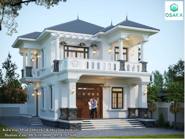 Mẫu biệt thự mái Nhật 2 tầng tân cổ điển 3 ngủ tại Thanh Hóa | BT2402