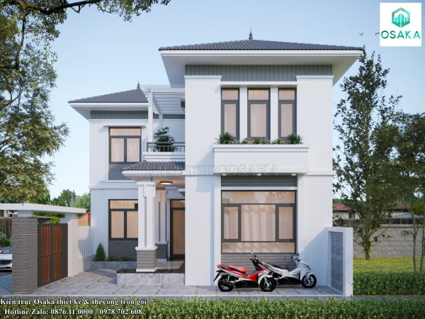 Mẫu biệt thự mái Nhật 2 tầng hiện đại 3 ngủ tại Hà Nội | BT2401