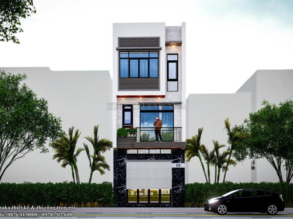 Mẫu nhà phố 2 tầng 1 tum hiện đại đẹp nao lòng tại Hà Nôi | P24663