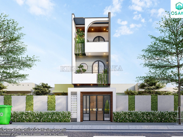 Thiết kế mẫu nhà phố 3 tầng 4 phòng ngủ hiện đại độc đáo tại Thanh Hóa | P24130