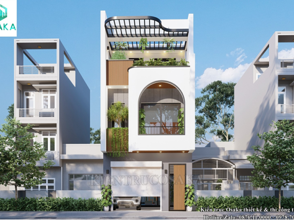 Mẫu nhà phố hiện đại 3 tầng 4 phòng ngủ đẹp lung linh tại Hưng Yên | P24110